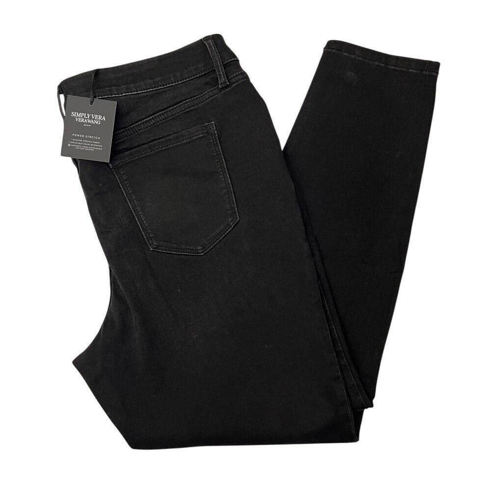 Simply Vera Womens Mid Rise Black Skinny Jean Simply Vera Power Stretch Jeans 70